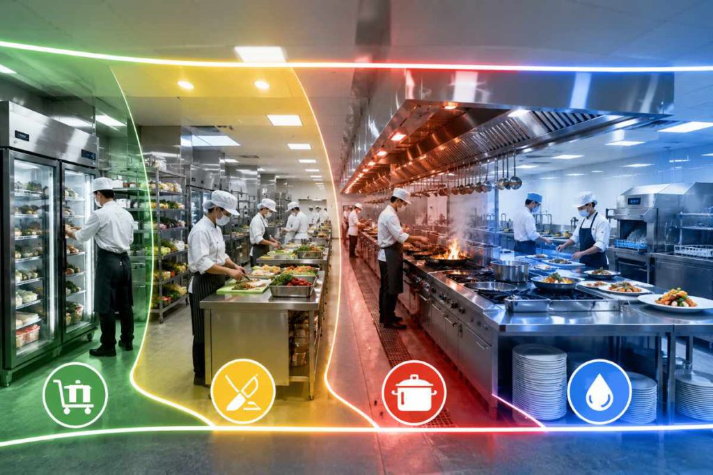 Tại Sao Bếp Ăn Công Nghiệp Cần Phân Khu Rõ Ràng?