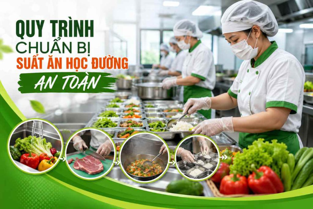Quy Trình Chuẩn Bị Suất Ăn Học Đường An Toàn