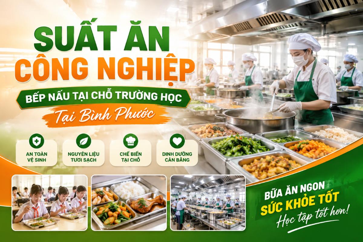 Suất Ăn Công Nghiệp – Bếp Nấu Tại Chỗ Trường Học Tại Bình Phước