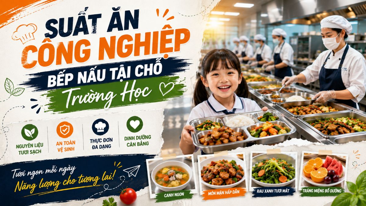 Suất Ăn Công Nghiệp – Bếp Nấu Tại Chỗ Trường Học Tại TP. HCM | Suất Ăn Phương Đông