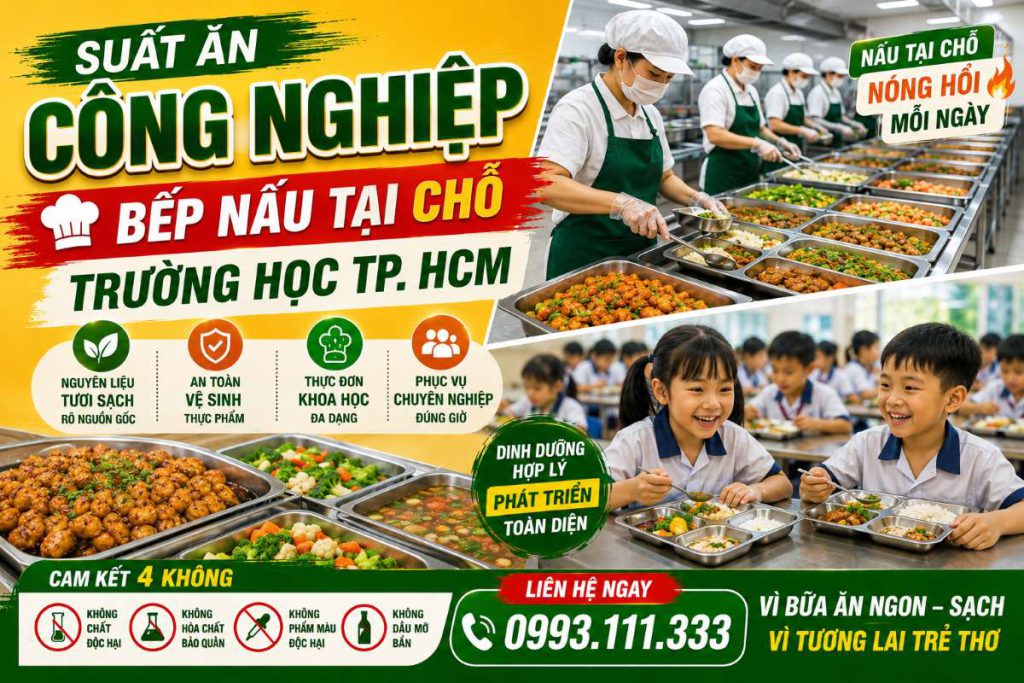 Suất Ăn Công Nghiệp – Bếp Nấu Tại Chỗ Trường Học TP. HCM | Phương Đông