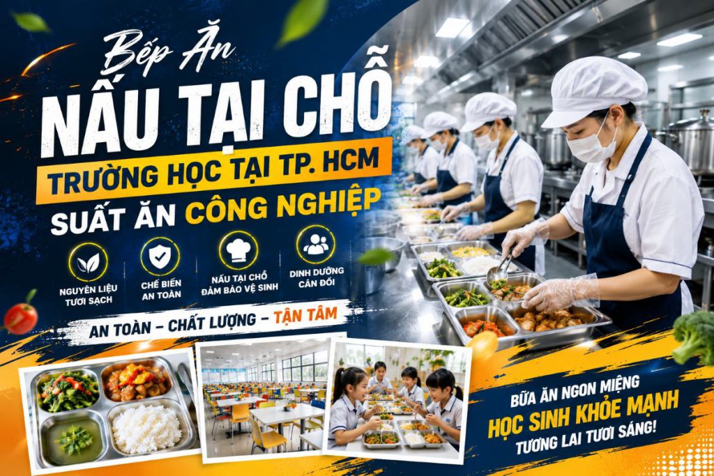 Bếp Ăn Nấu Tại Chỗ Trường Học Tại TP. HCM – Suất Ăn Công Nghiệp